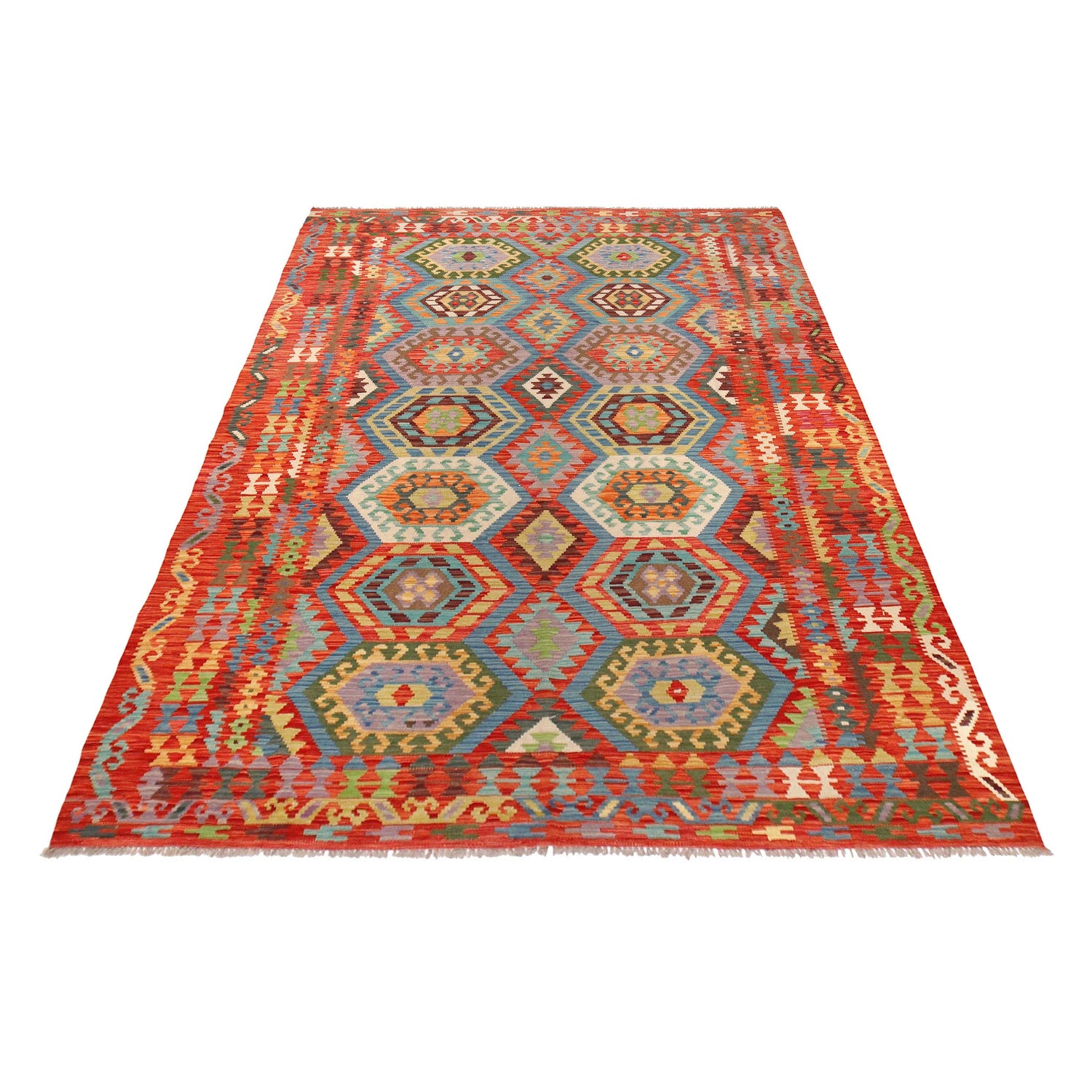 Handmade Multi Kilim Geometric 7x10 ft