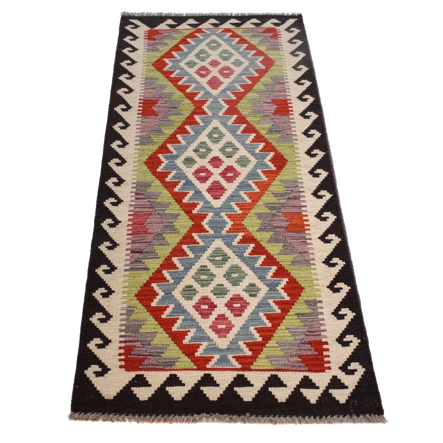 Handmade Multi Kilim Geometric 5' Runner