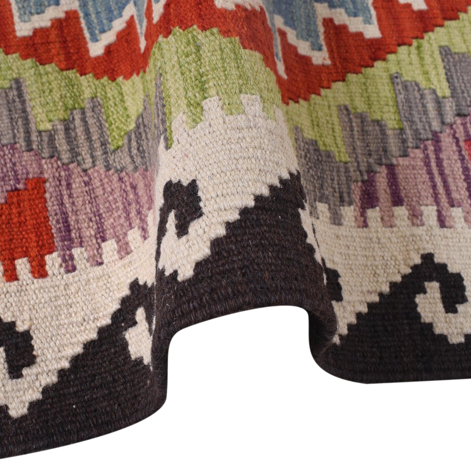 Handmade Multi Kilim Geometric 5' Runner