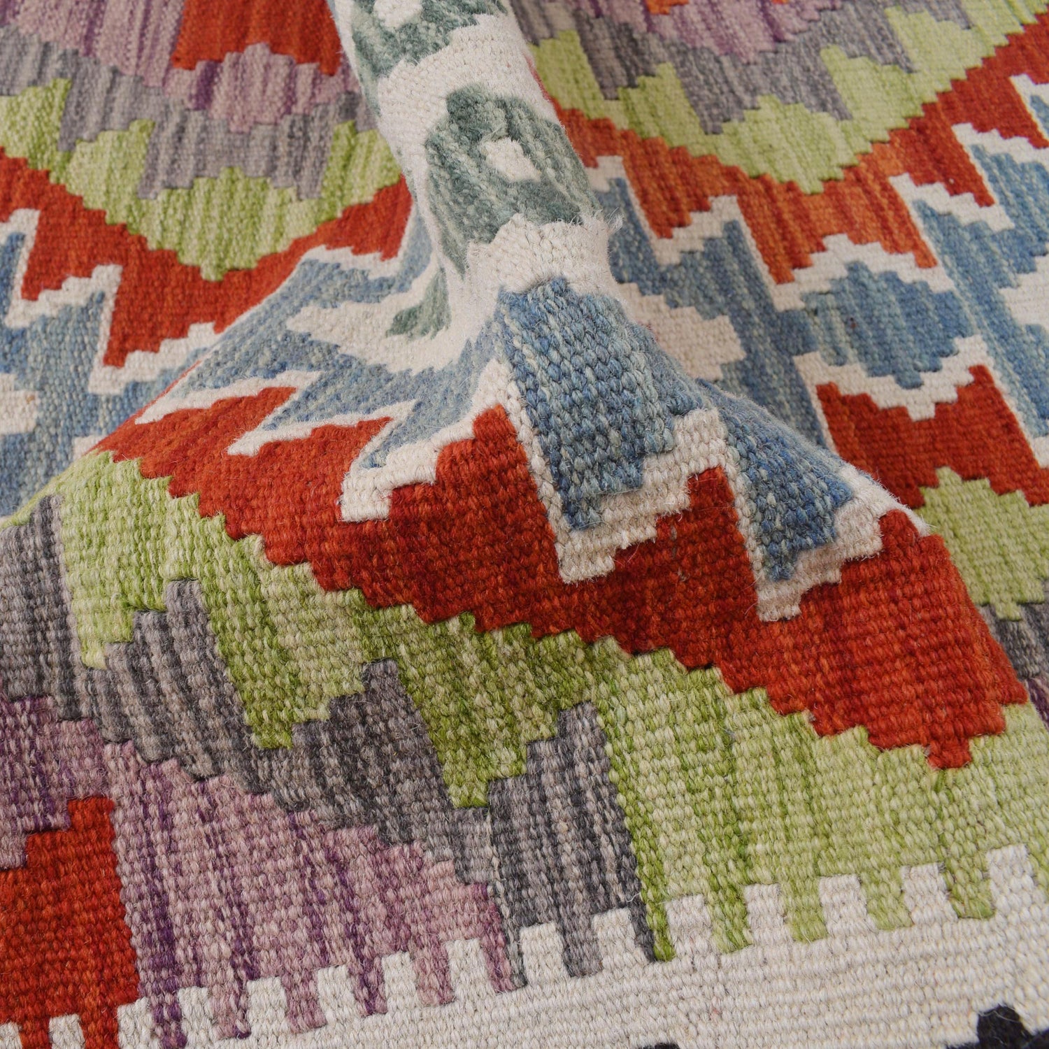 Handmade Multi Kilim Geometric 5' Runner