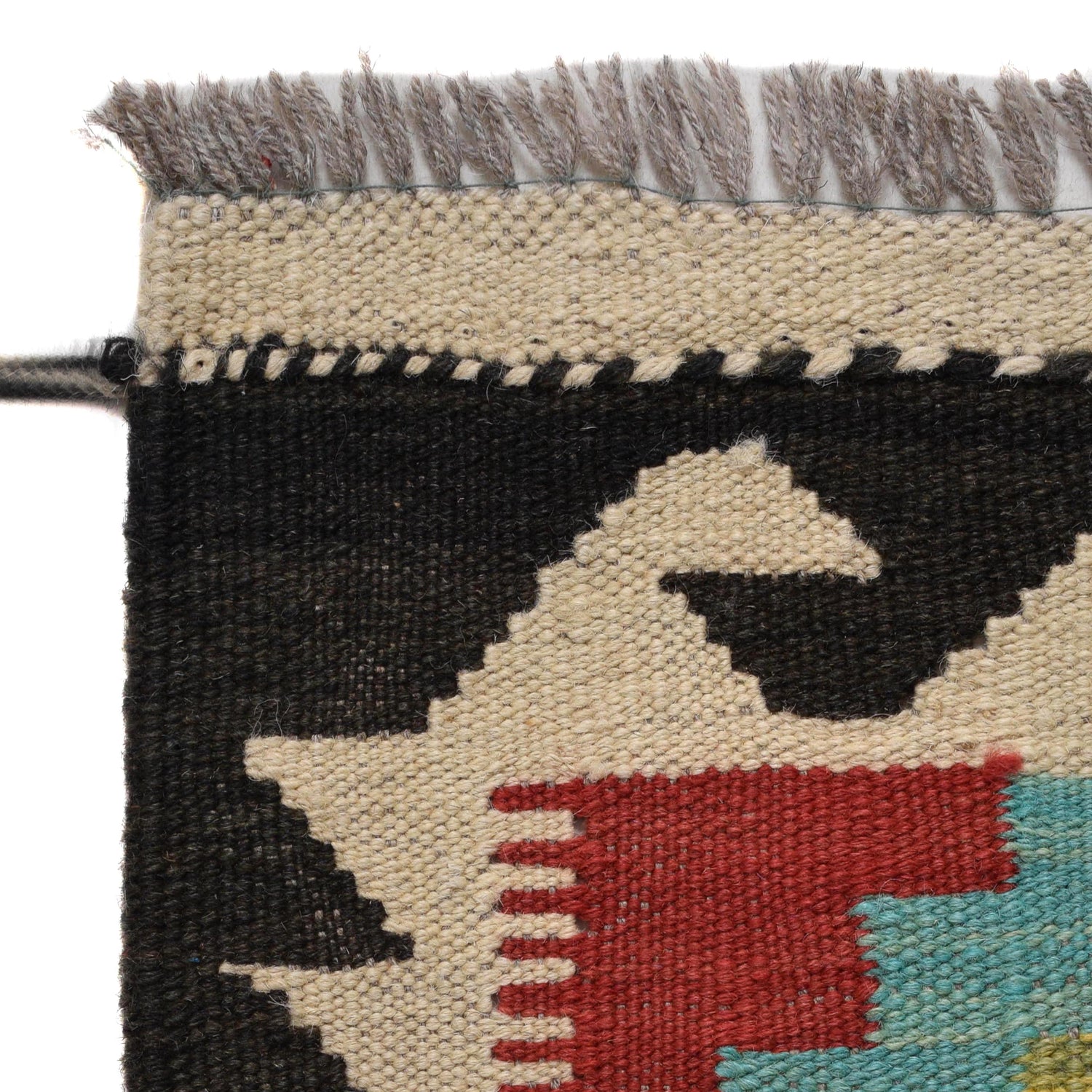 Handmade Multi Kilim Geometric 5' Runner