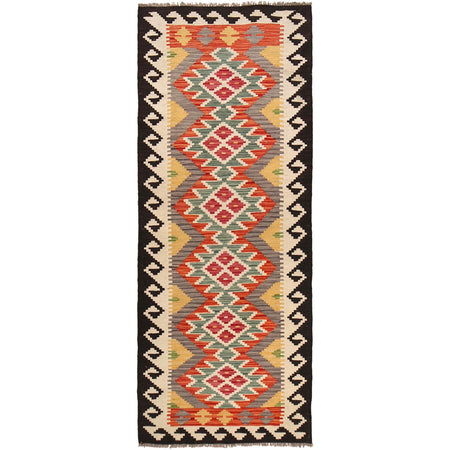 Handmade Multi Kilim Geometric 8' Runner