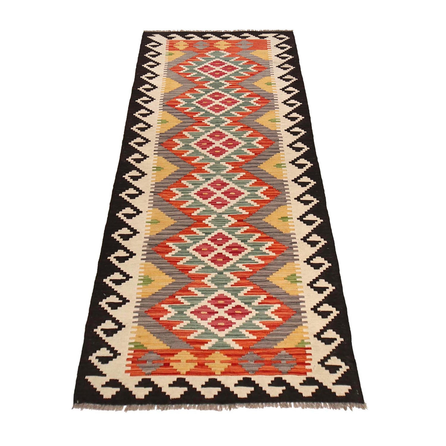 Handmade Multi Kilim Geometric 8' Runner