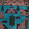 War Area Rug Handmade Blue Helicopter + Tank 4x6 ft