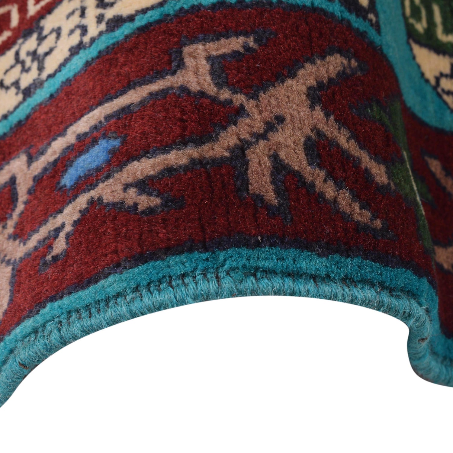 War Area Rug Handmade Blue Helicopter + Tank 4x6 ft