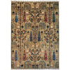Tree Of Life Area Rug Handmade Gray Floral 5x8 ft