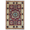 Mamluk Area Rug Handmade Red Medallion 3x5 ft