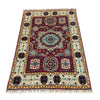 Mamluk Area Rug Handmade Red Medallion 3x5 ft