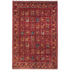 Shikargah Area Rug Handmade Burgundy Red Animal/Birds 5x8 ft