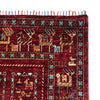 Shikargah Area Rug Handmade Burgundy Red Animal/Birds 5x8 ft
