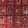 Shikargah Area Rug Handmade Burgundy Red Animal/Birds 5x8 ft