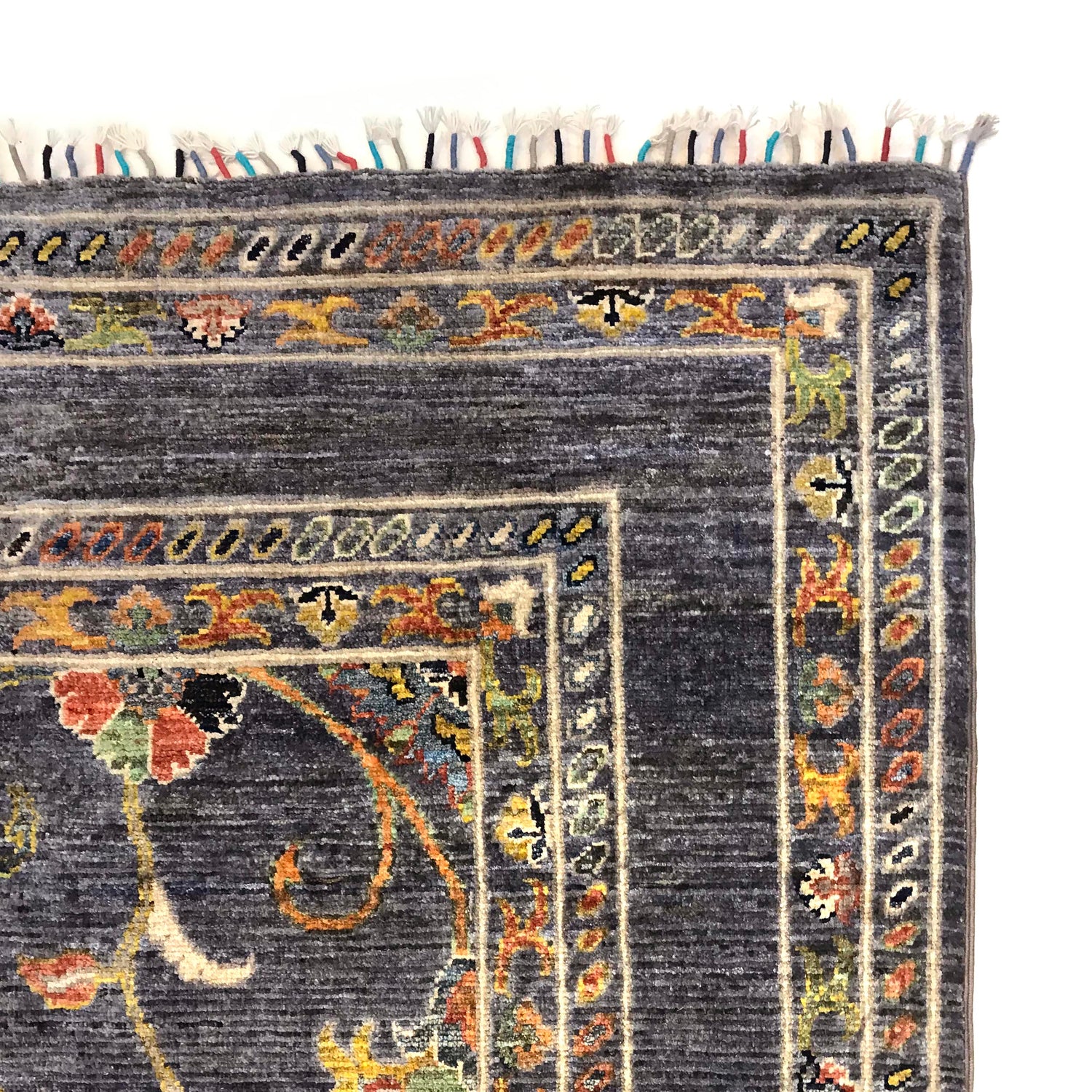 Sultani Area Rug Handmade Blue Floral 7x10 ft