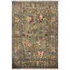 Sultani Area Rug Handmade Gray Floral 5x8 ft