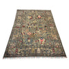 Sultani Area Rug Handmade Gray Floral 5x8 ft