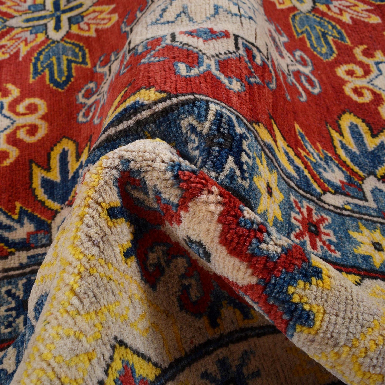 Kazak Rug Handmade Red Medallion 7x10 ft