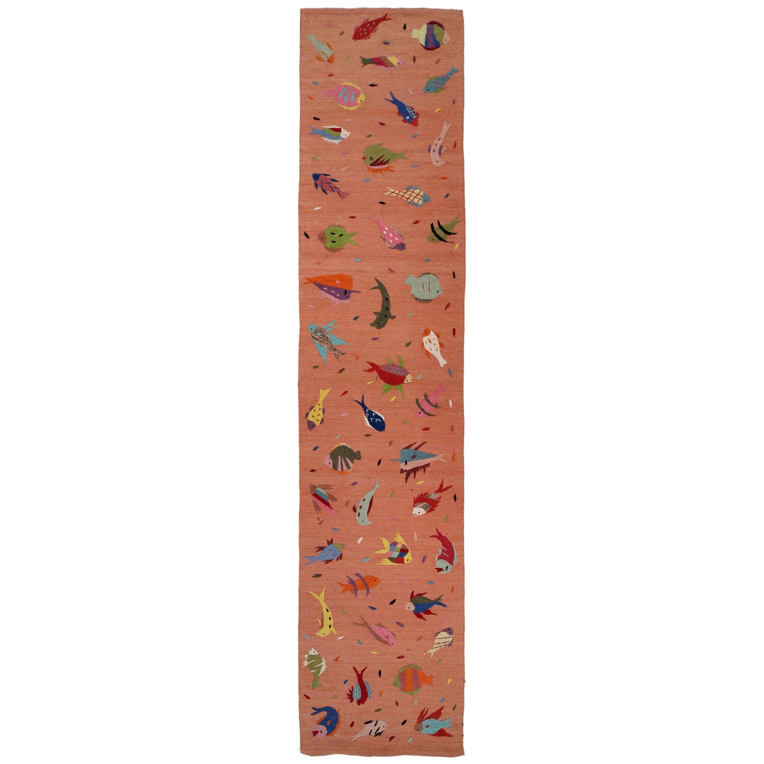 Handmade Pink Kilim Animal 13' Runner
