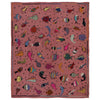 Embroidery Kilim Area Rug Handmade Pink Animal 5x8 ft