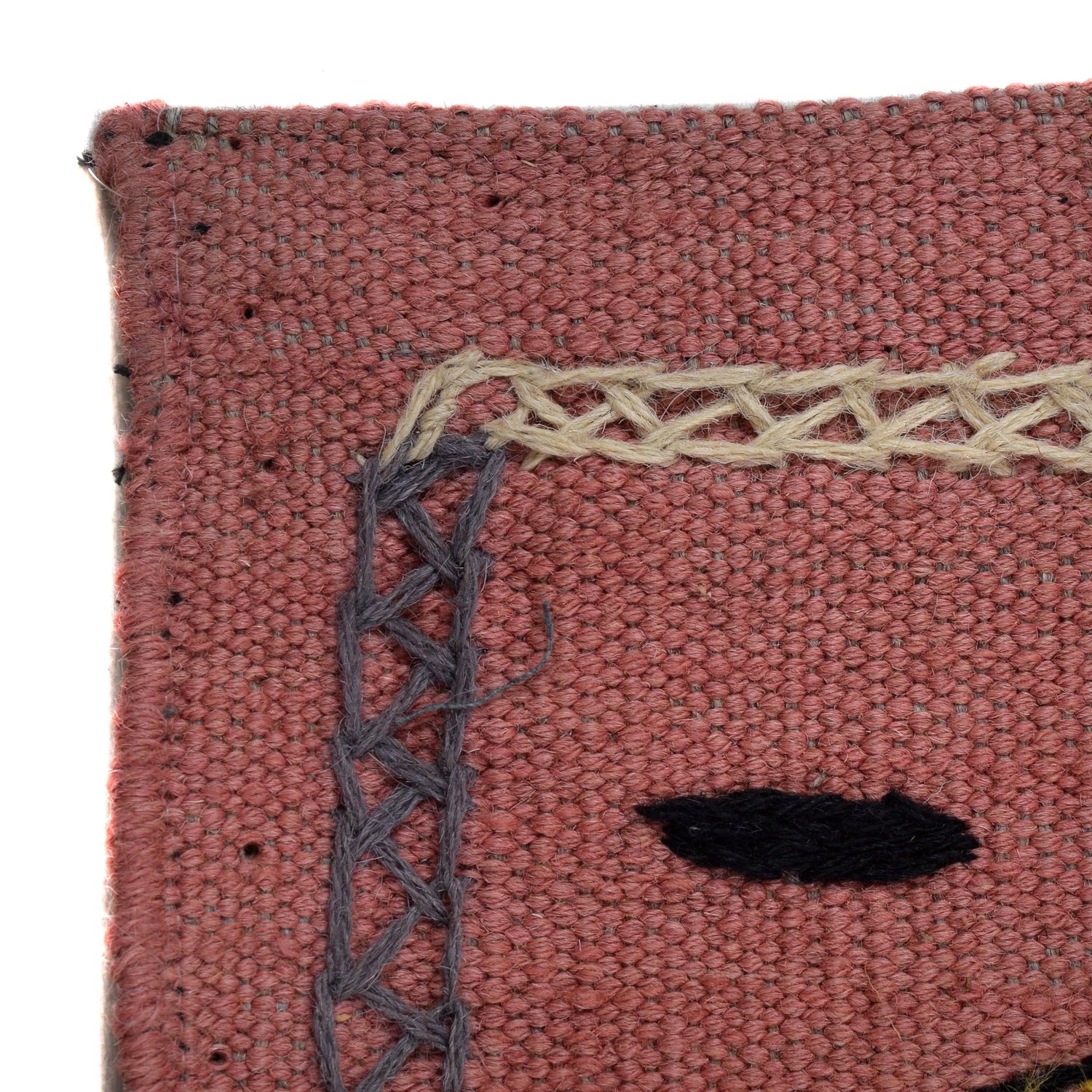Embroidery Kilim Area Rug Handmade Pink Animal 5x8 ft
