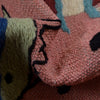 Embroidery Kilim Area Rug Handmade Pink Animal 5x8 ft