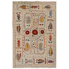 Embroidery Kilim Area Rug Handmade Beige Animal 5x8 ft