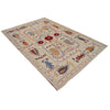Embroidery Kilim Area Rug Handmade Beige Animal 5x8 ft