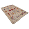 Embroidery Kilim Area Rug Handmade Beige Animal 5x8 ft