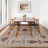 Embroidery Kilim Area Rug Handmade Beige Animal 5x8 ft
