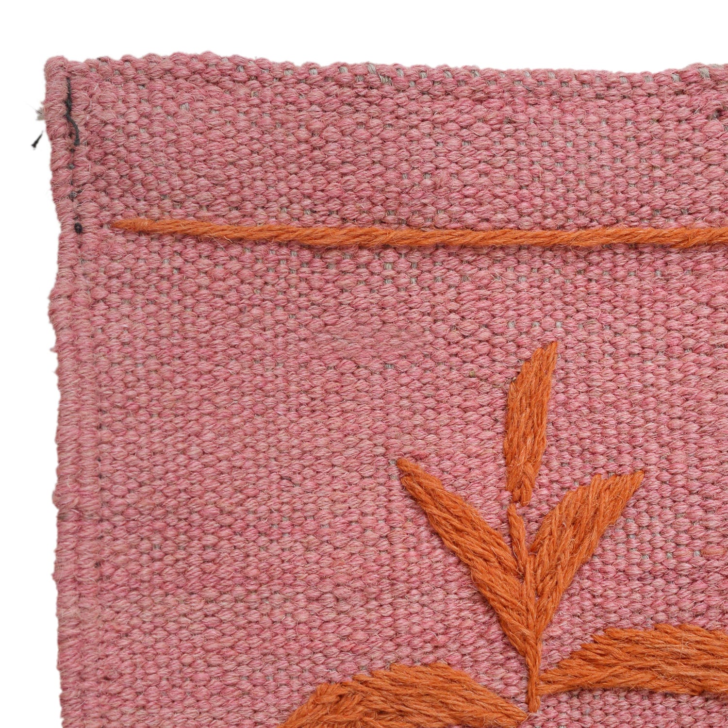 Embroidery Kilim Area Rug Handmade Pink Animal 4x6 ft