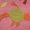 Embroidery Kilim Area Rug Handmade Pink Animal 4x6 ft