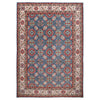 Kazak Rug Handmade Blue Medallion 10x14 ft