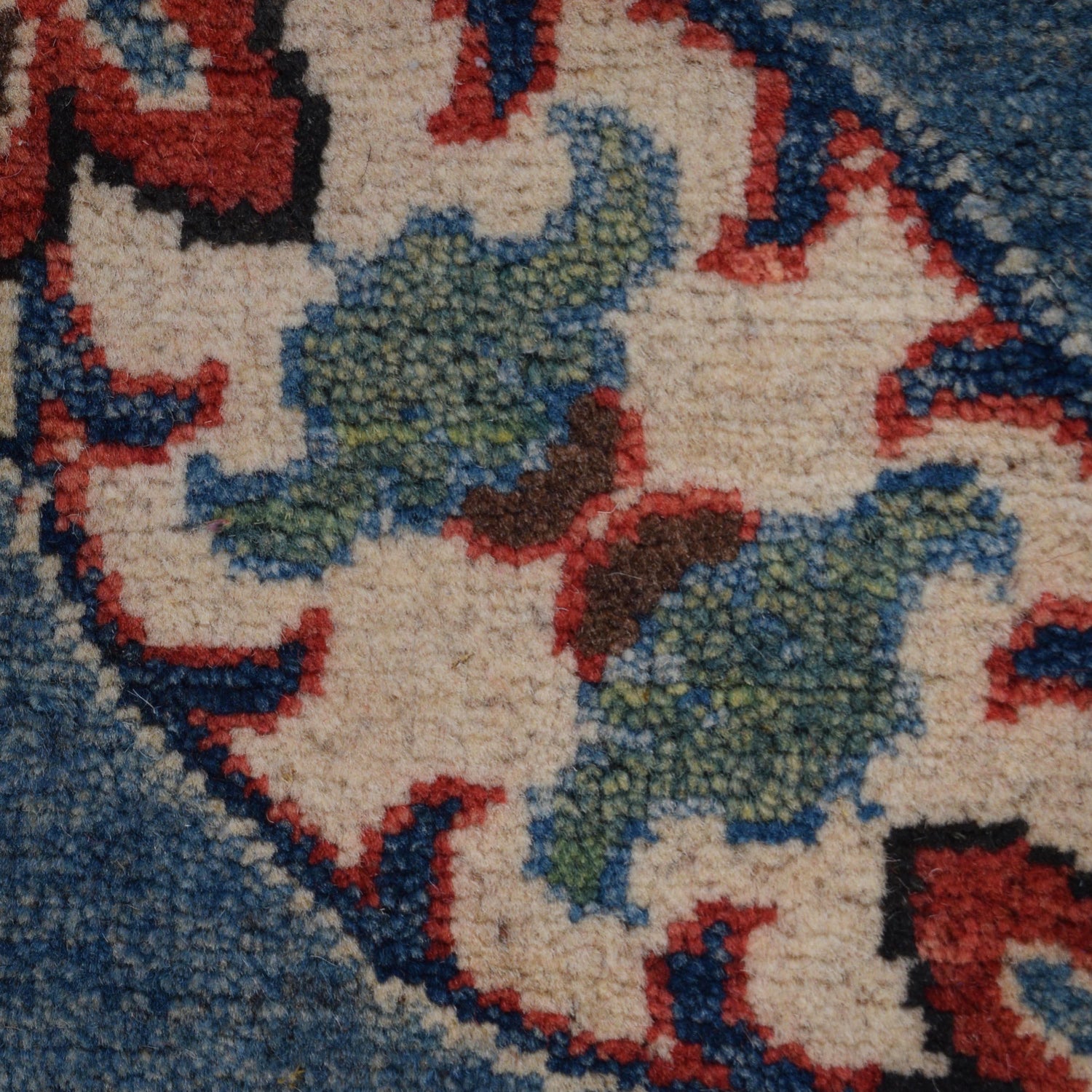 Kazak Rug Handmade Blue Medallion 10x14 ft