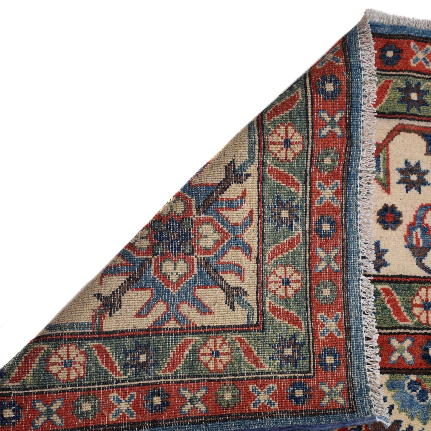 Kazak Rug Handmade Blue Medallion 10x14 ft