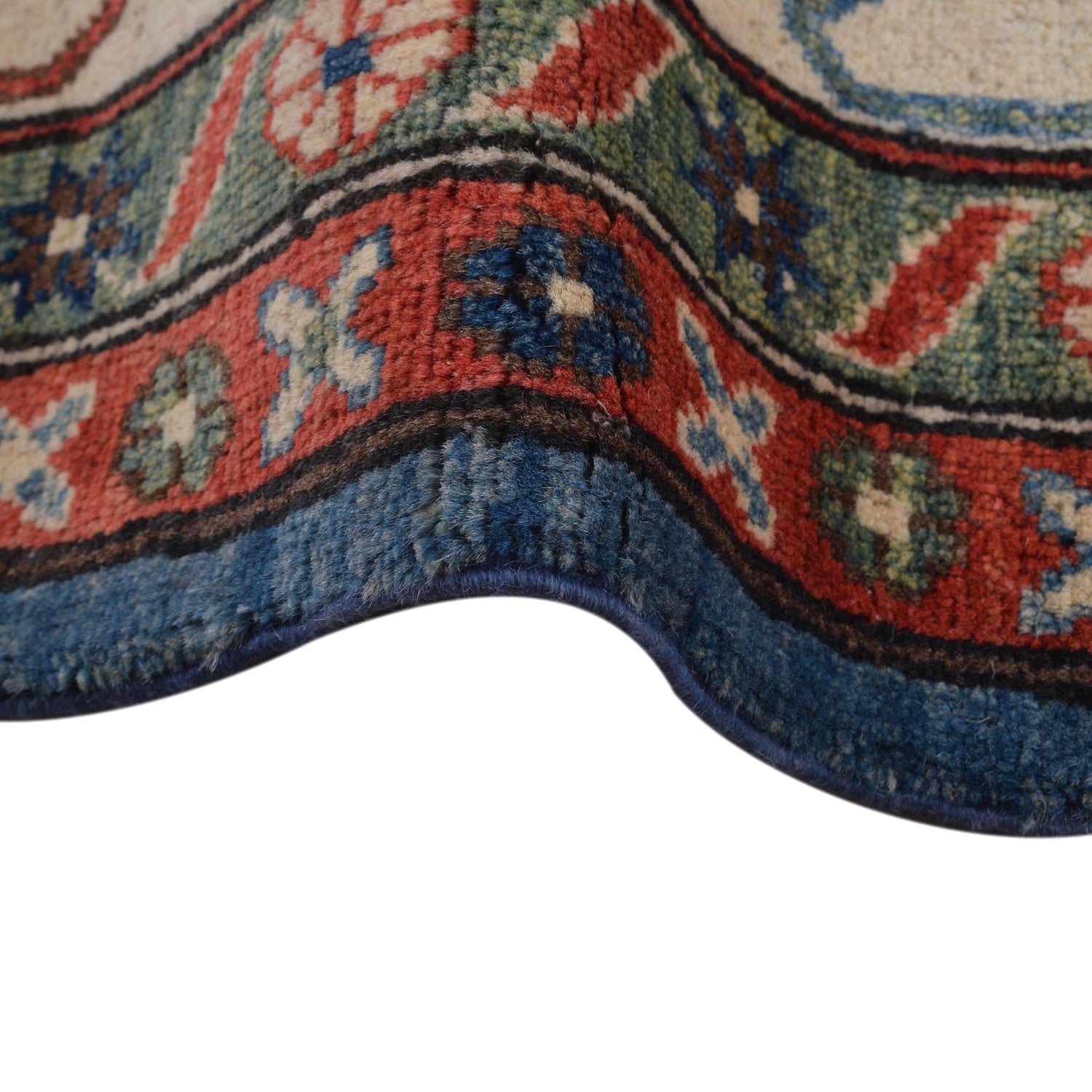 Kazak Rug Handmade Blue Medallion 10x14 ft