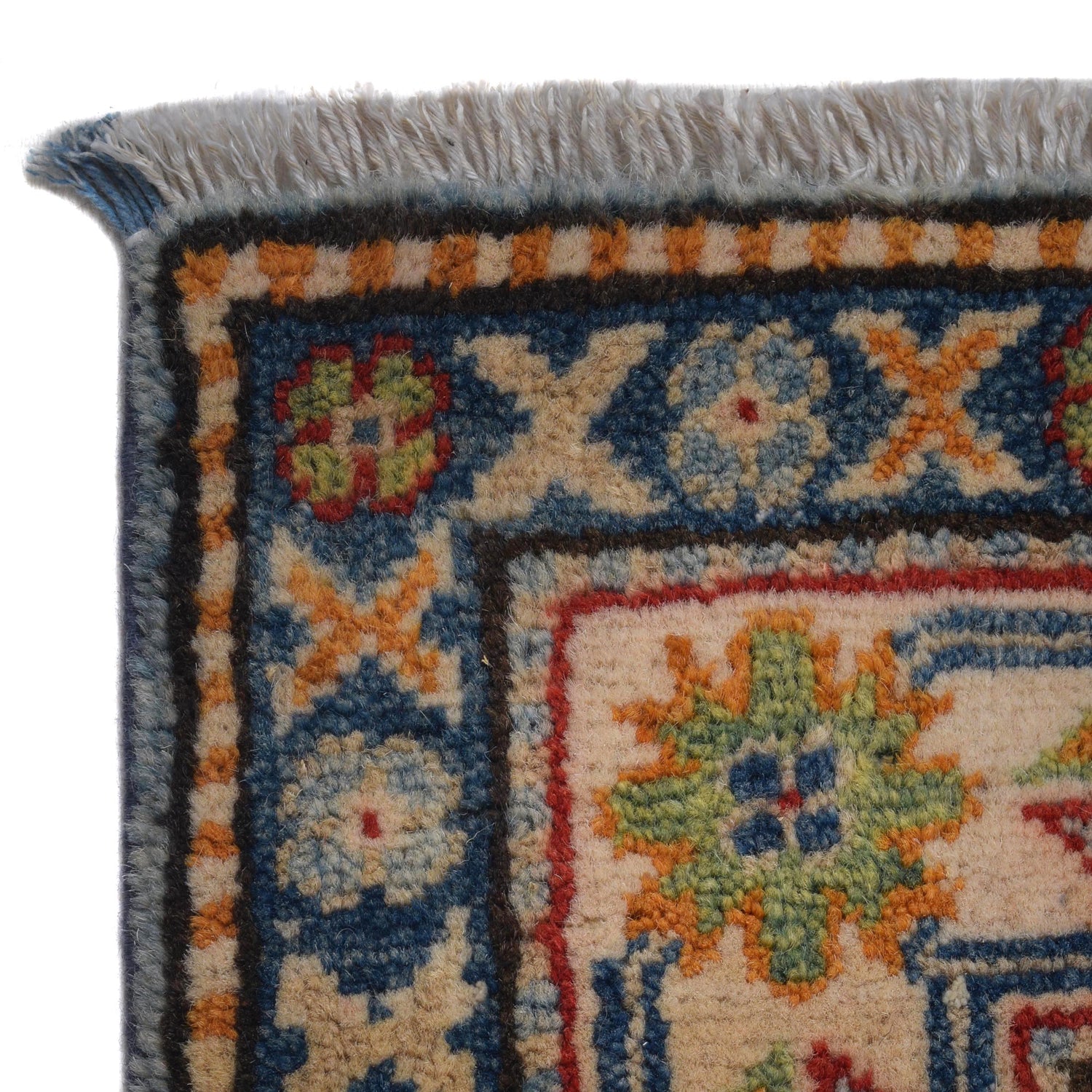 Kazak Rug Handmade Blue Medallion 13' Runner