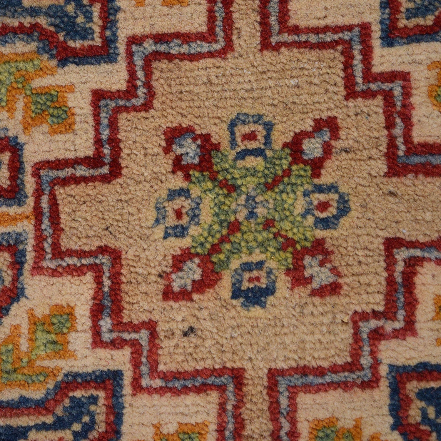 Kazak Rug Handmade Blue Medallion 13' Runner