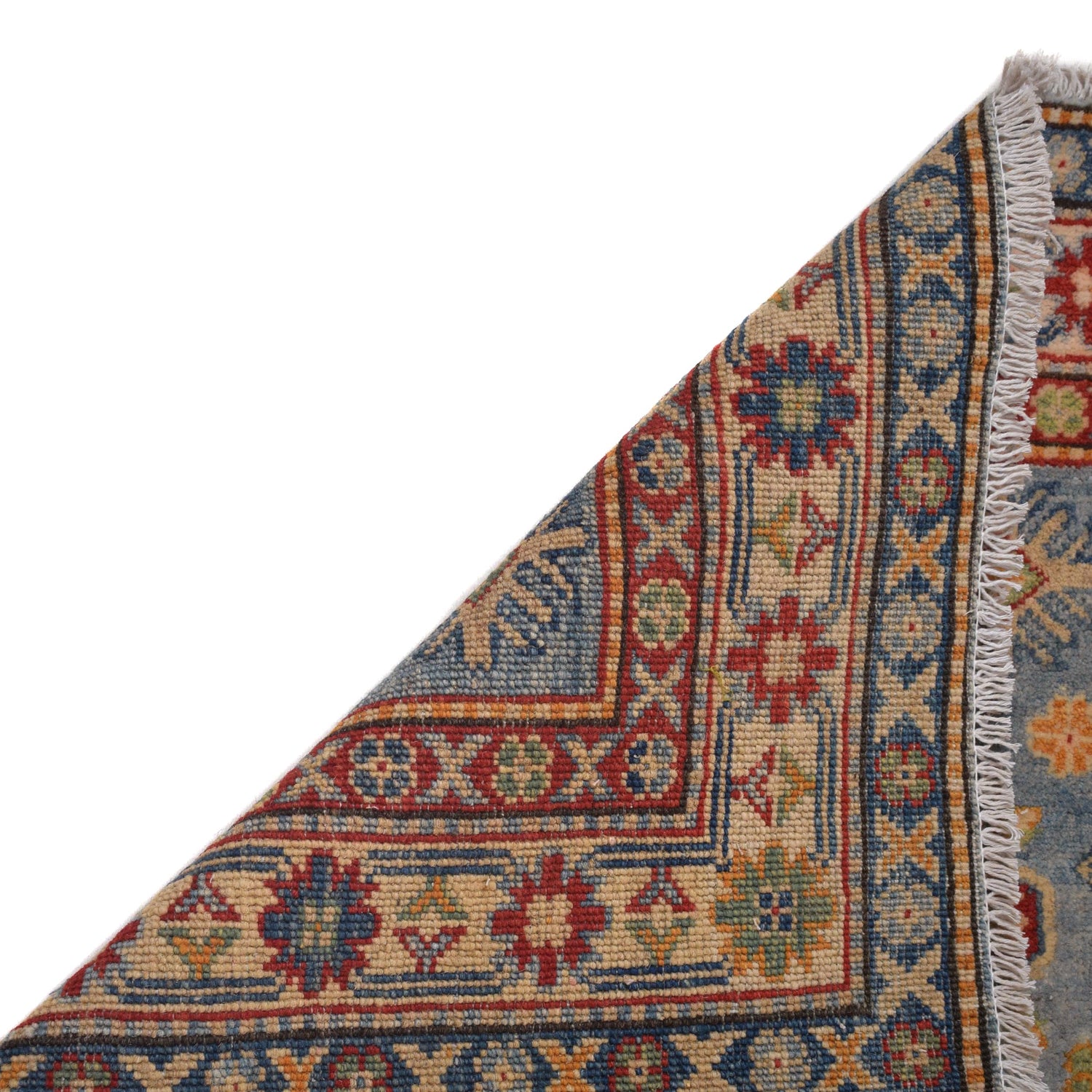 Kazak Rug Handmade Blue Medallion 13' Runner