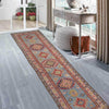 Kazak Rug Handmade Blue Medallion 13' Runner
