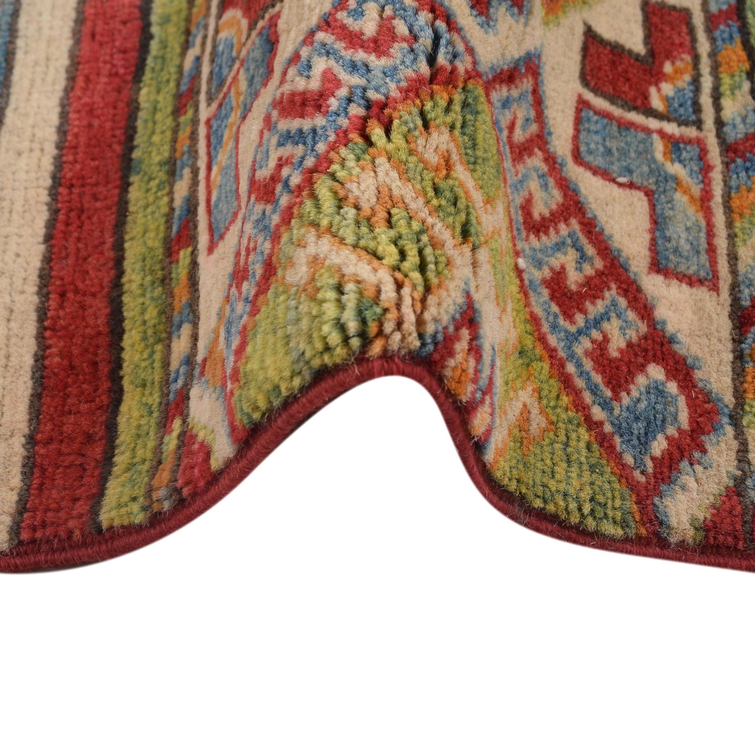 Khurjeen Area Rug Handmade Multi Curvilinear 4x6 ft