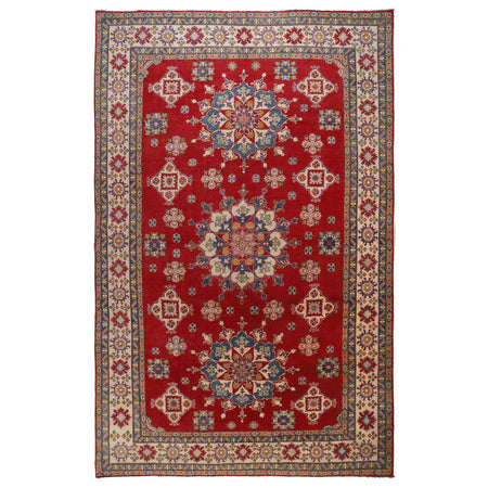 Kazak Rug Handmade Red Medallion 10x16 ft