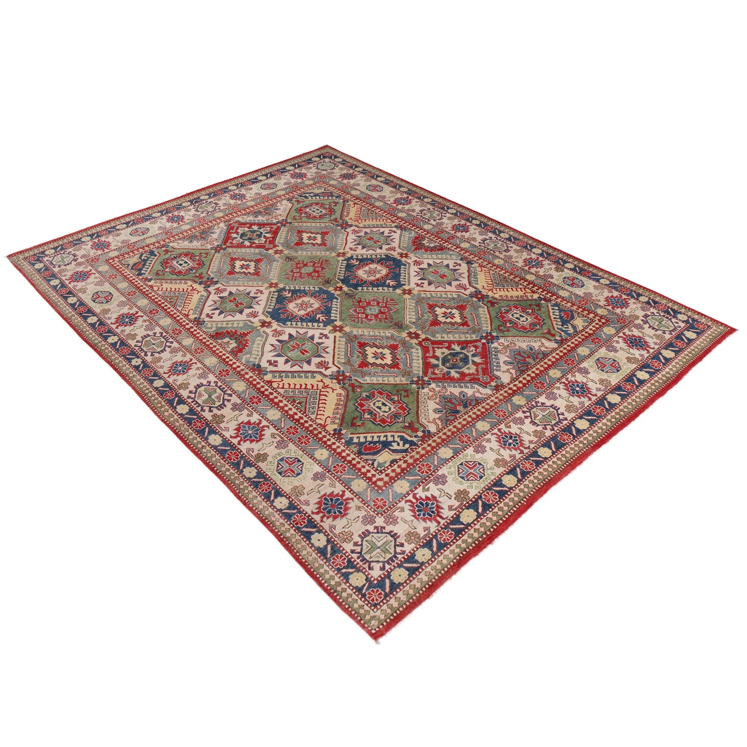 Kazak Rug Handmade Multi Medallion 9x12 ft