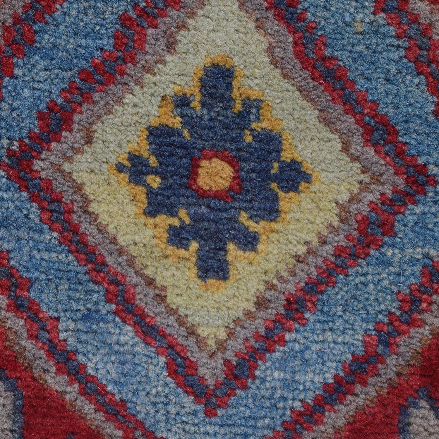 Kazak Rug Handmade Gray Medallion 9x12 ft