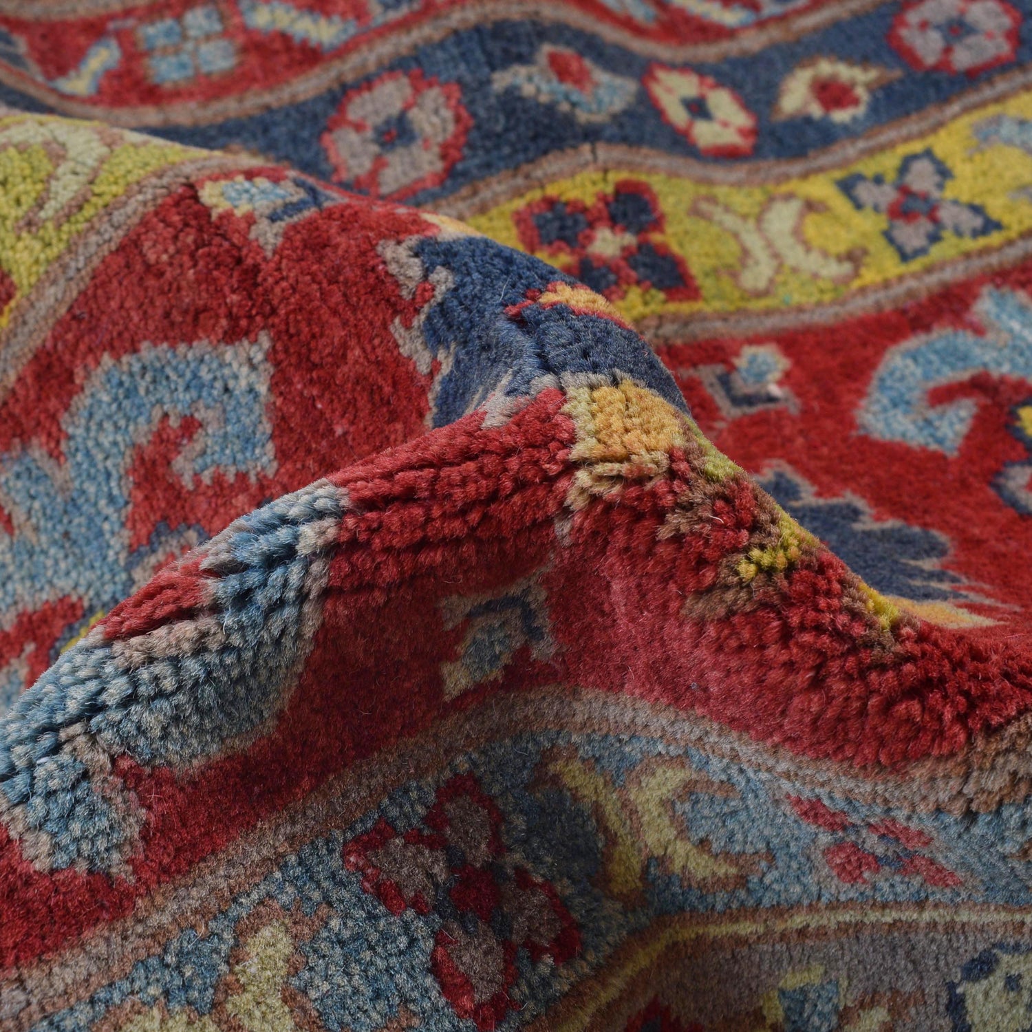 Kazak Rug Handmade Gray Medallion 9x12 ft