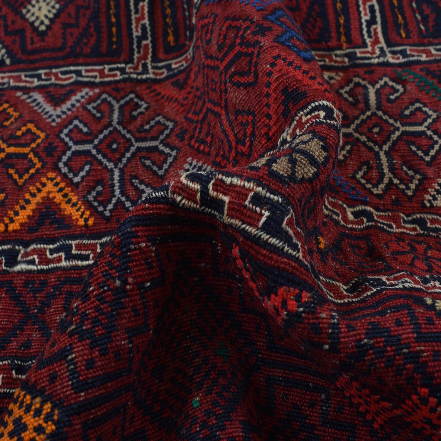 Laghari Kilim Area Rug Handmade Multi Geometric 4x7 ft