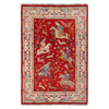 Pictorial Rug Handmade Red Design