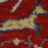 Pictorial Rug Handmade Red Design