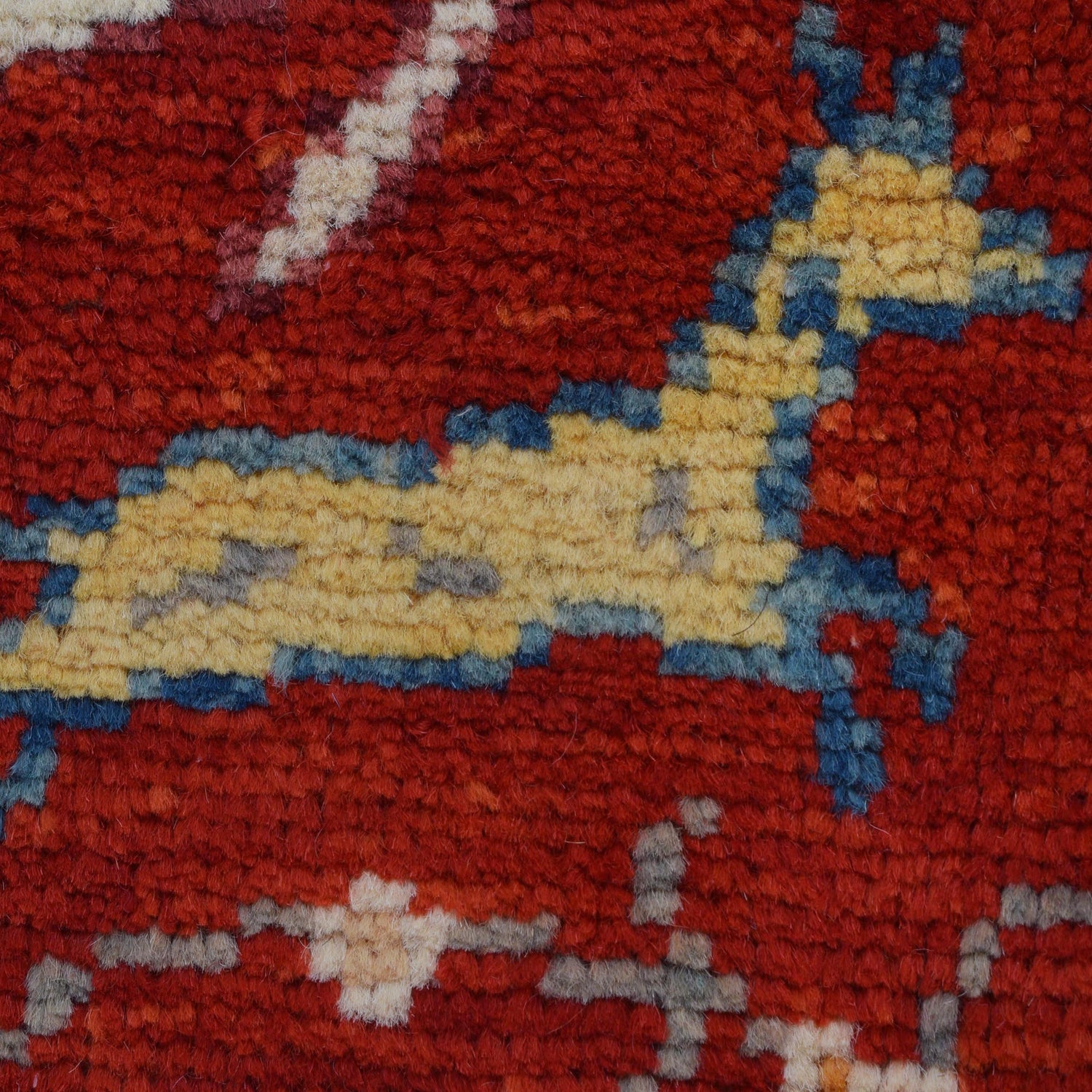 Pictorial Rug Handmade Red Design