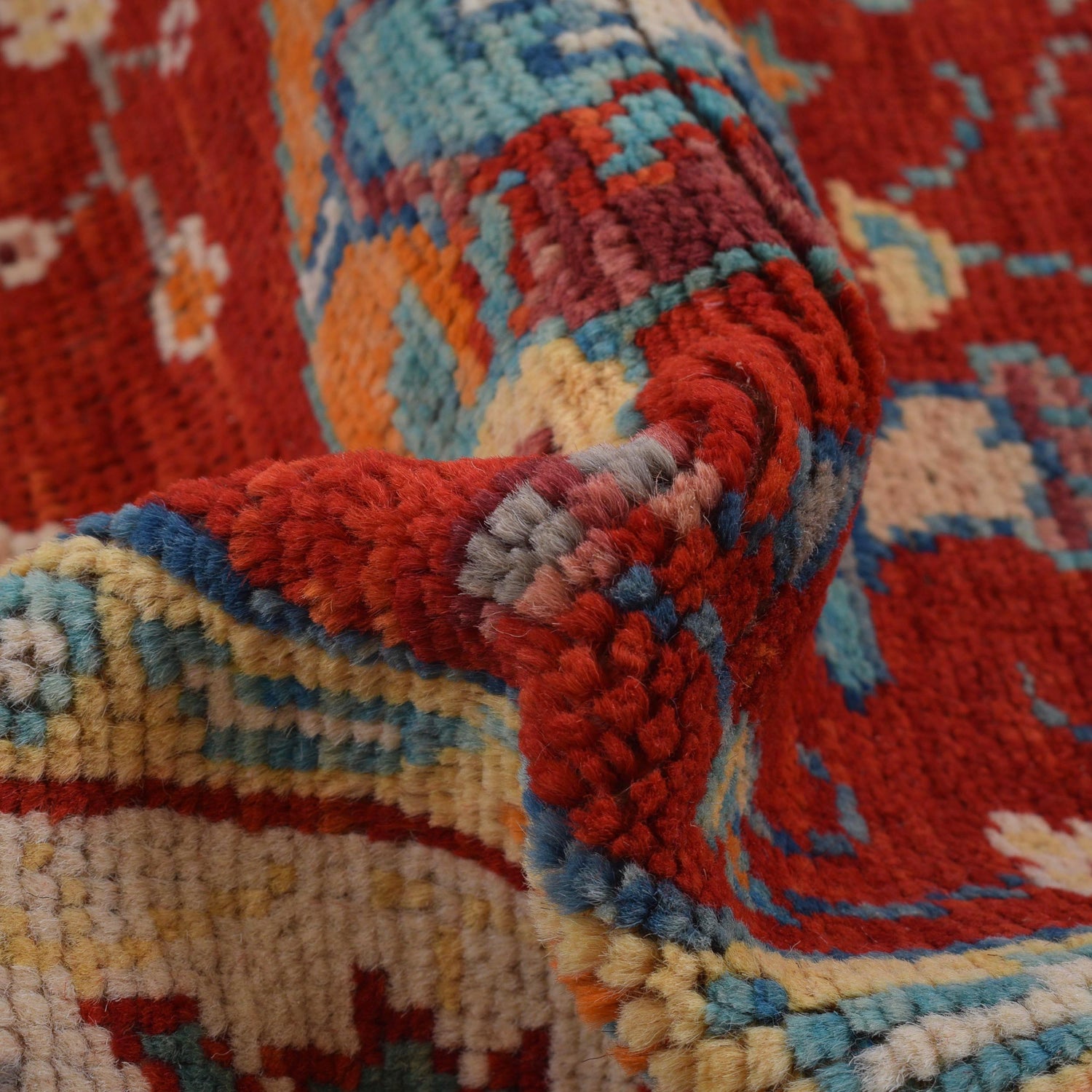 Pictorial Rug Handmade Red Design