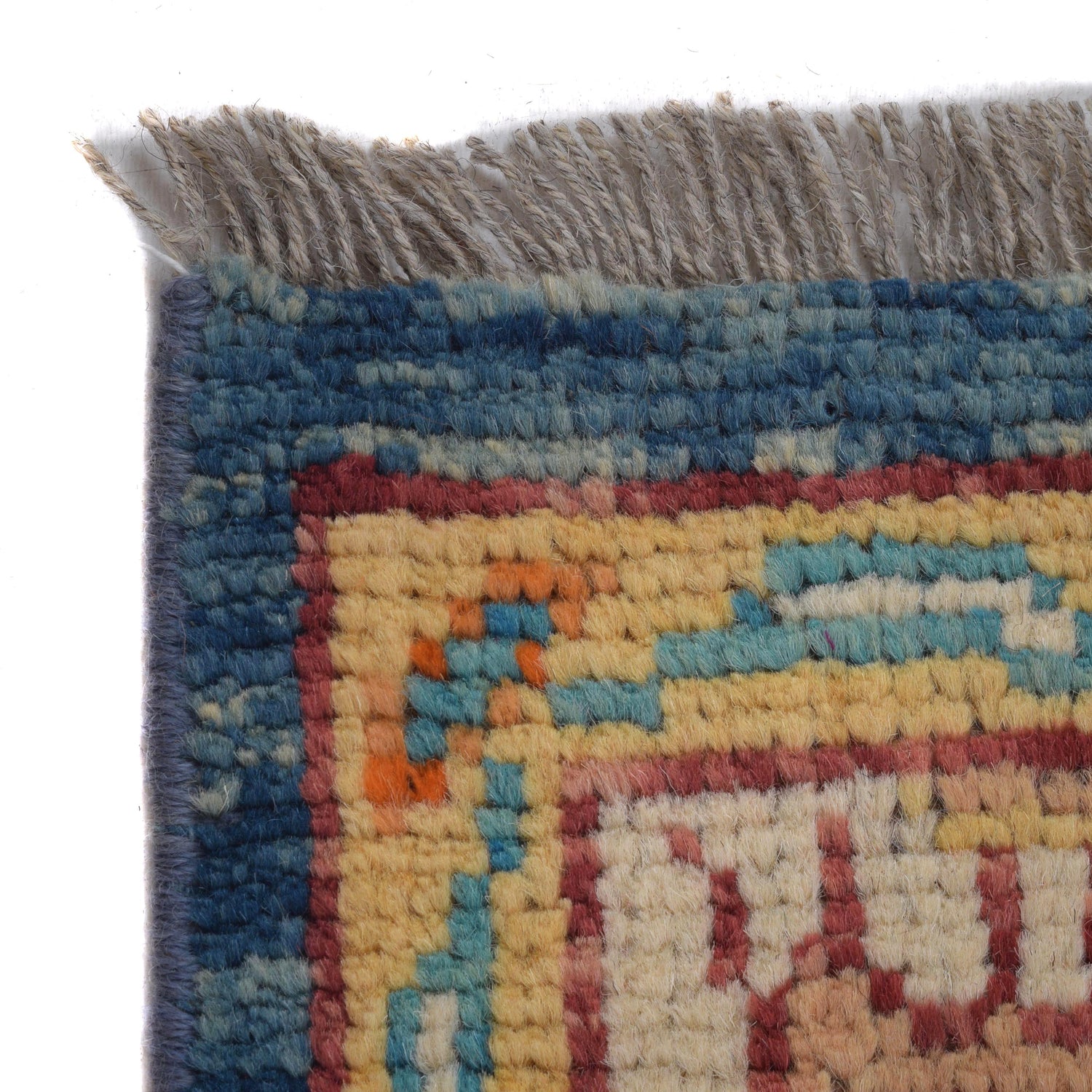 Pictorial Rug Handmade Blue Design