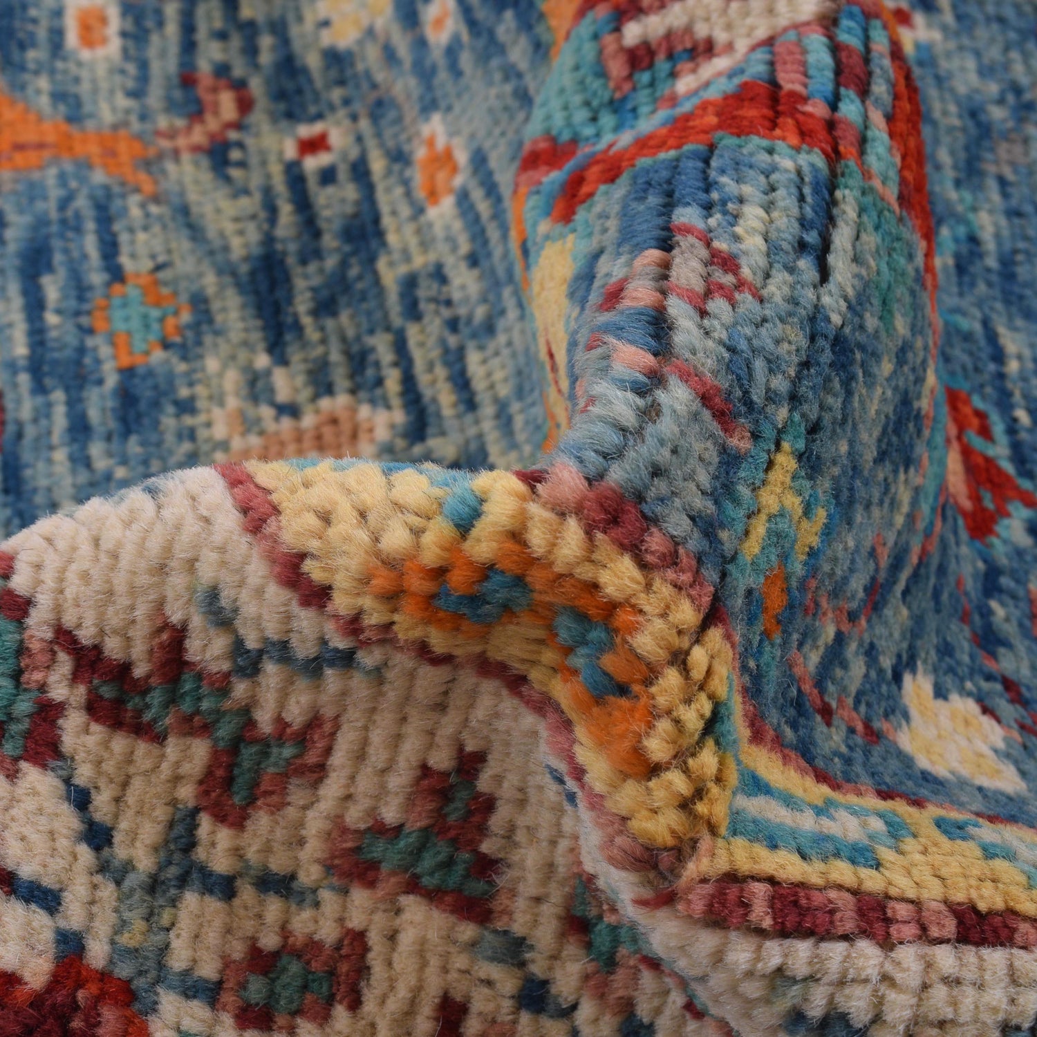 Pictorial Rug Handmade Blue Design