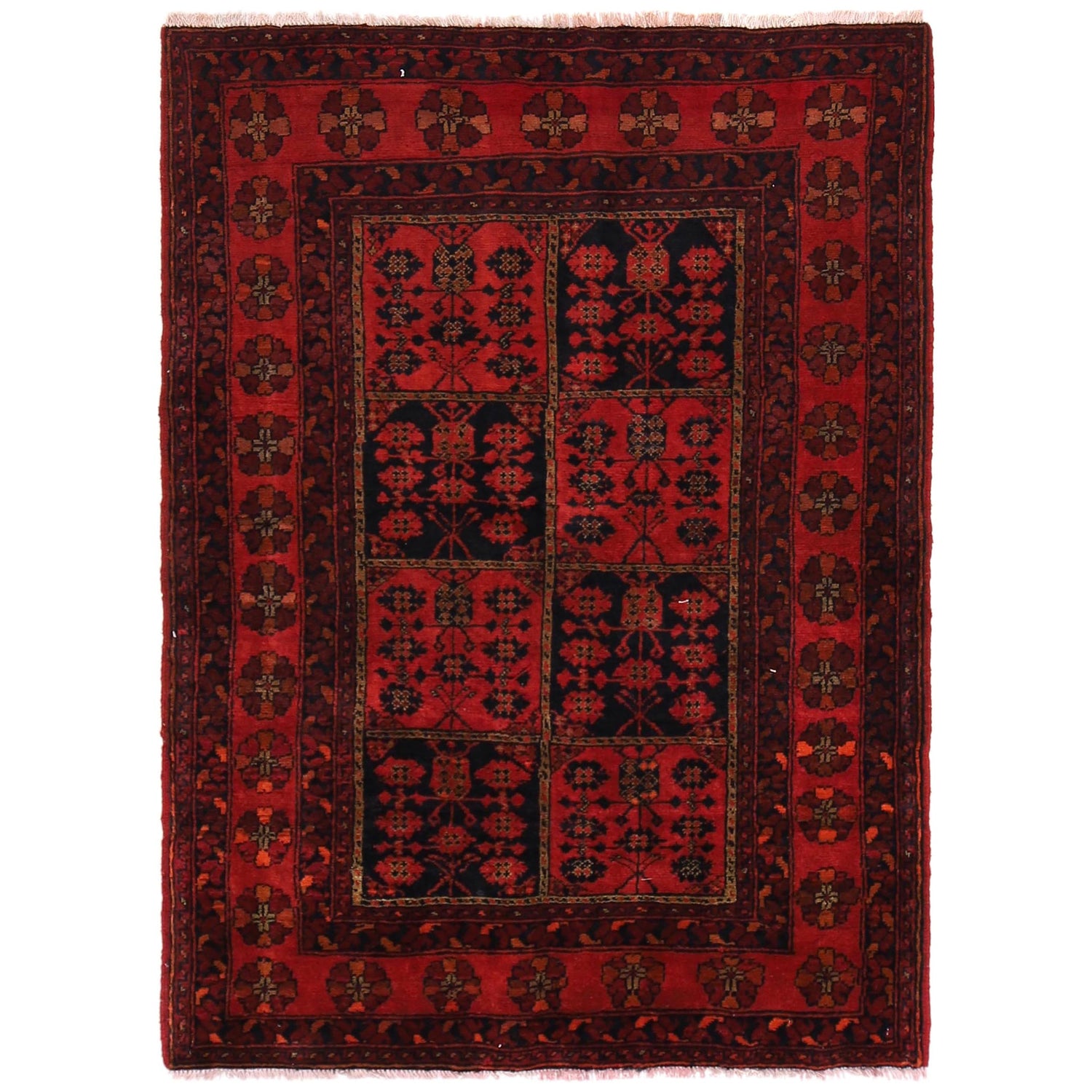 Khal Mohammadi Rug Handmade Red 3x5 ft